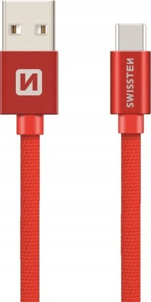 Swissten Textile Universal Quick Charge 3.1 USB-C duomenų ir įkrovimo laidas 20 cm