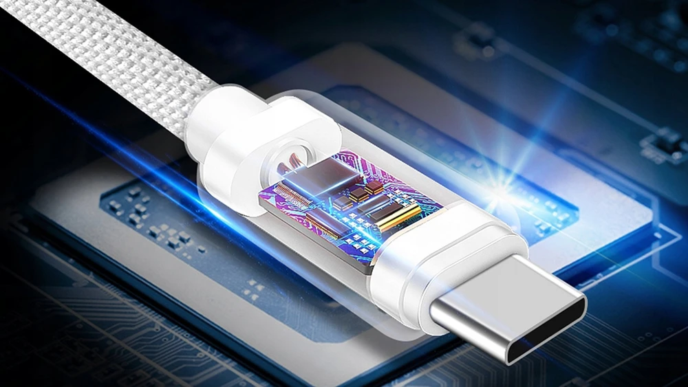 Swissten Textile Universal Quick Charge 3.1 USB-C duomenų ir įkrovimo laidas 20 cm