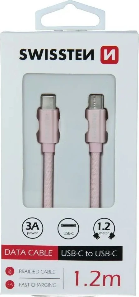 Kabelis USB Swissten USB-C - USB-C 1.2 m Juodas (71527202)