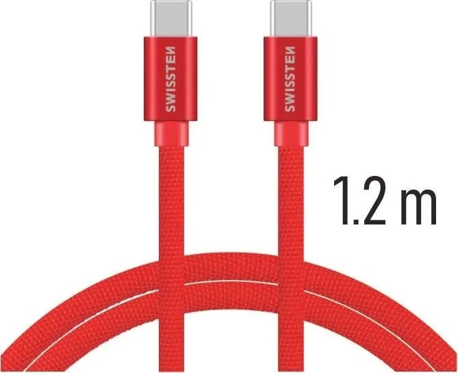 Kabelis USB Swissten USB-C - USB-C 1.2 m Juodas (71527202)