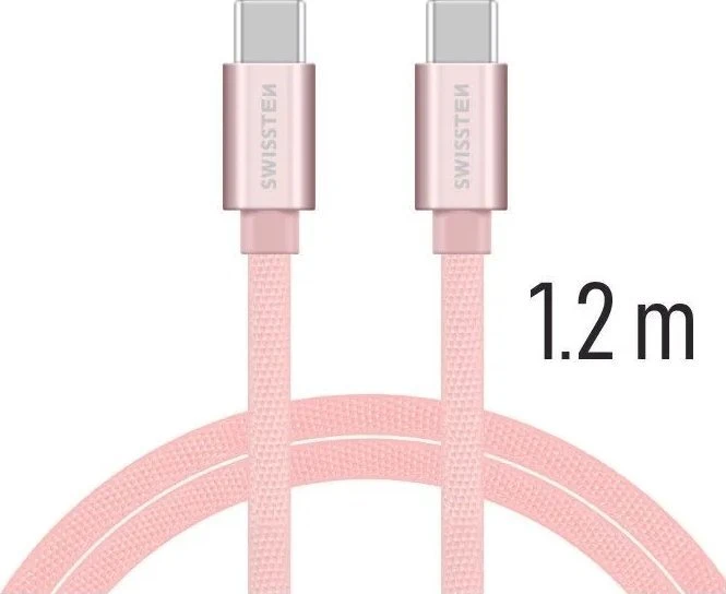 Kabelis USB Swissten USB-C - USB-C 1.2 m Juodas (71527202)