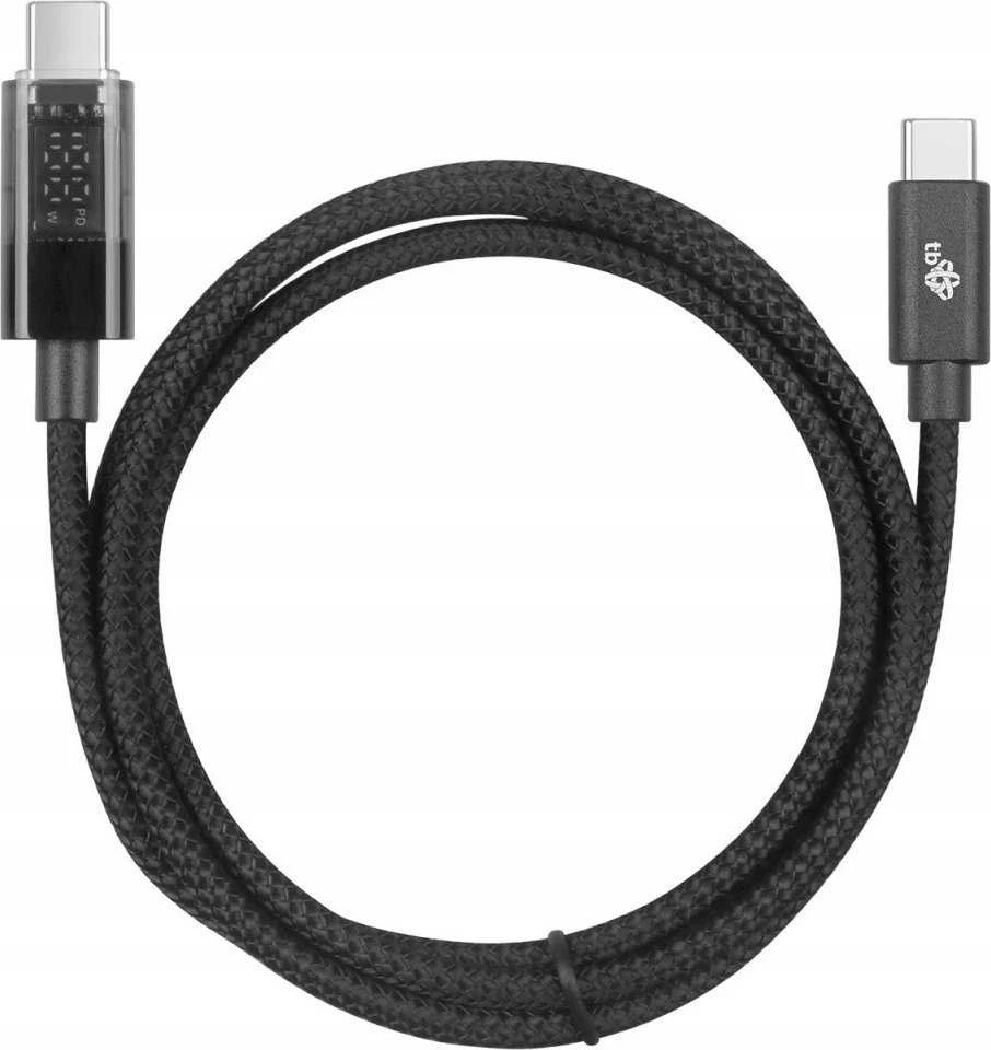 TB Kabelis USB C - USB C 1m su LED įkrovimo galios indikatoriumi (100 W)