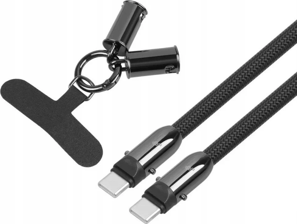 TB 2in1 USB C laidas, raištelis, 1,2 m, juodas