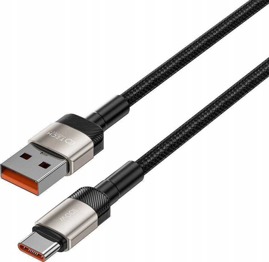 USB laidas – USB C tipo 100W / 5A 1m, „Tech-Protect UltraBoost EVO“, titano spalvos