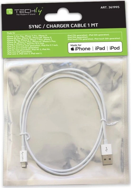 Kabelis USB TECHLY Lightning 1