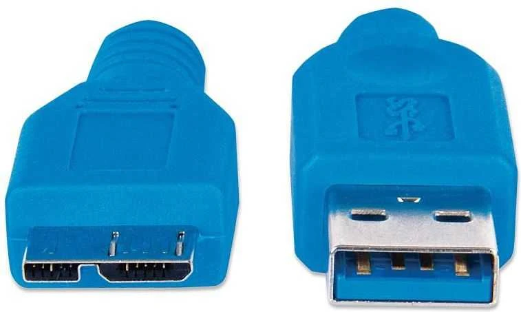 TECHLY 304857 Techly SuperSpeed USB 3.0 laidas, A male to micro-B patinas, 50 cm, mėlynas