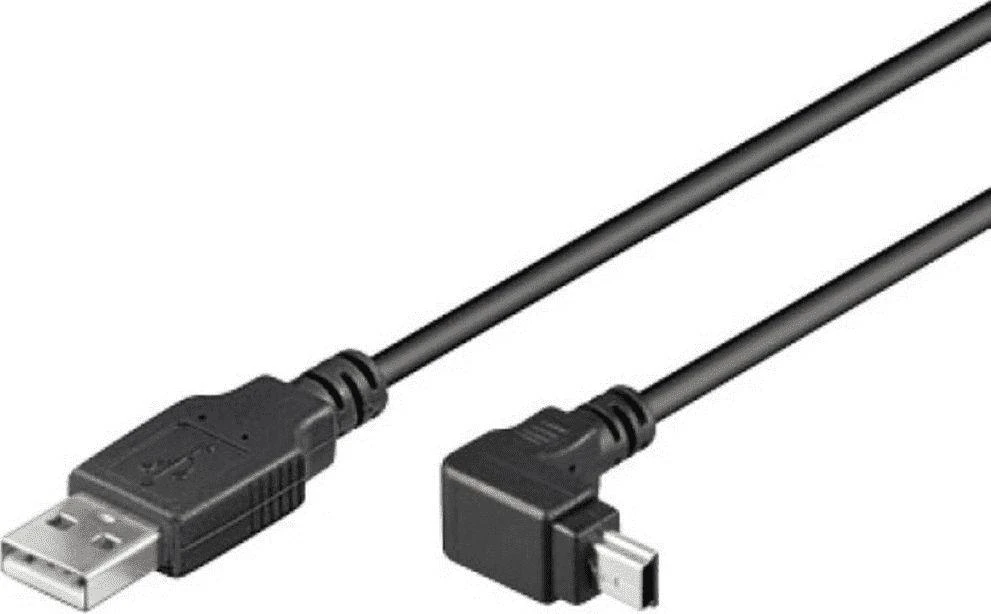 Kabelis USB Techly USB-A - miniUSB 1,8 m Juodas (ICOC-MUSB-AA-018ANG)