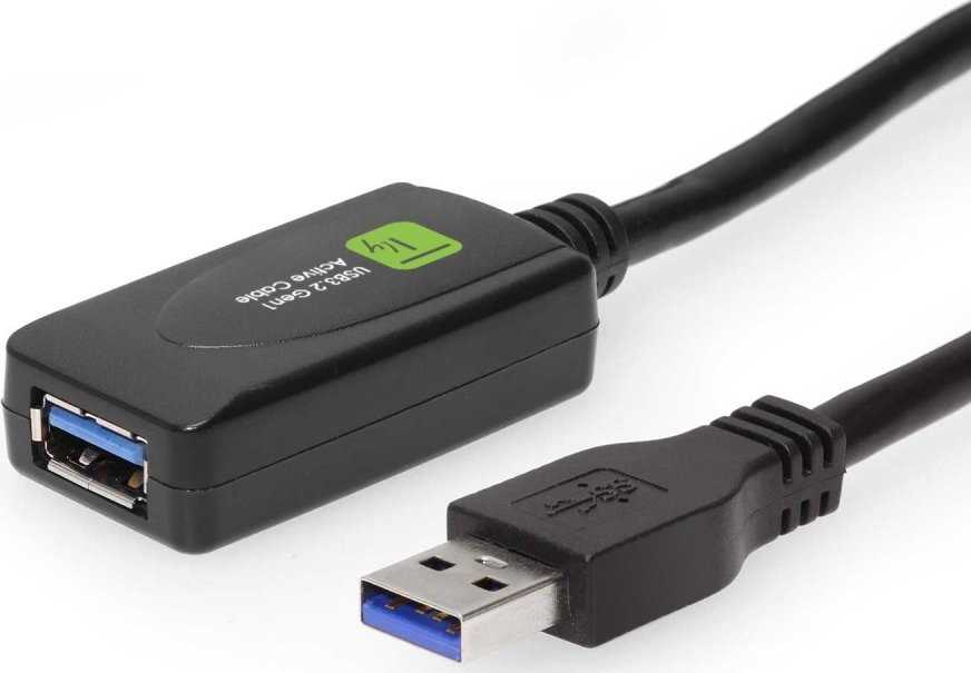 Kabelis USB Techly USB-A - USB-A 5 m Juodas (ICUR3050G)