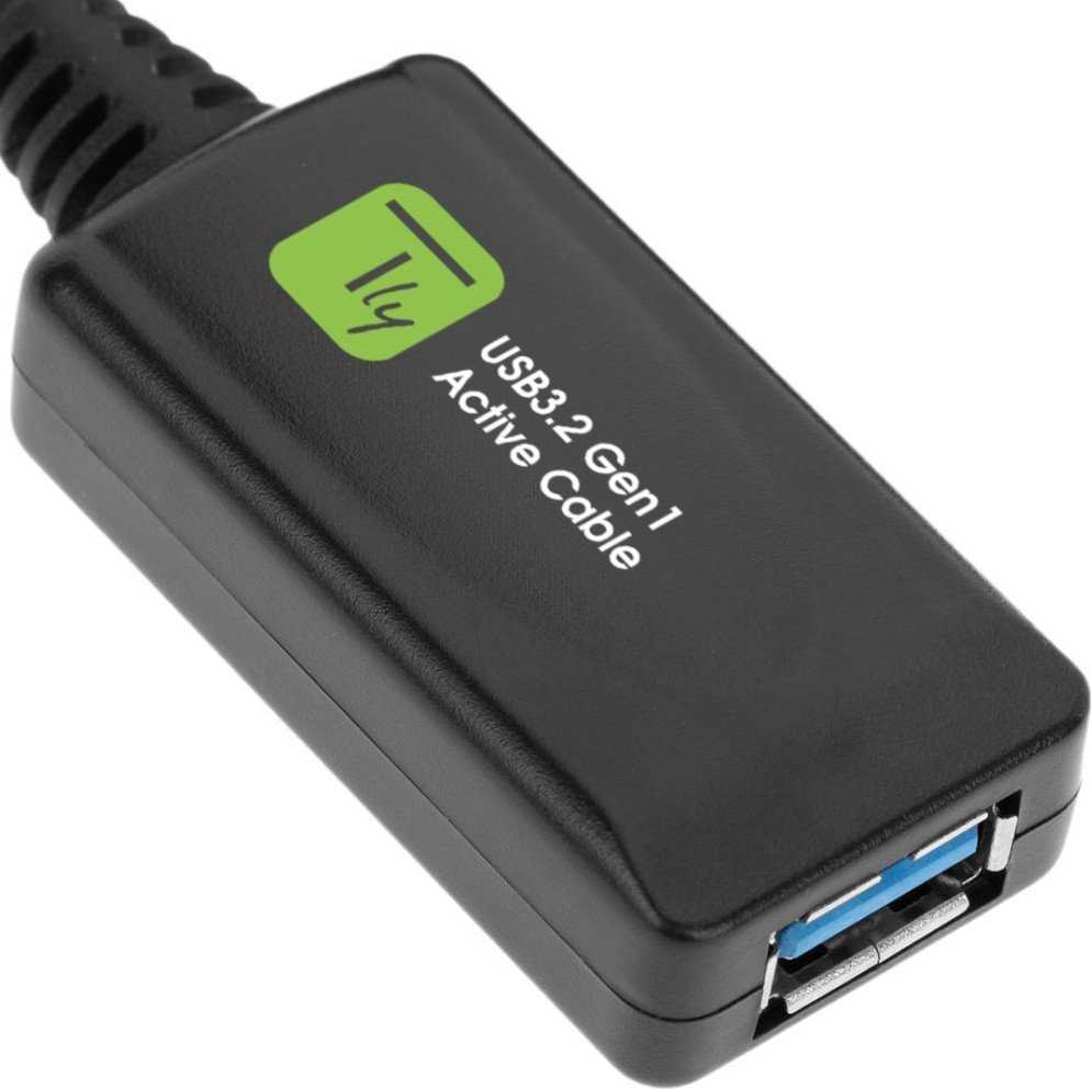 Kabelis USB Techly USB-A - USB-A 5 m Juodas (ICUR3050G)