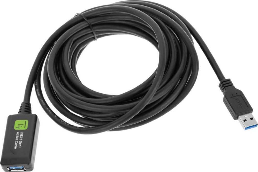Kabelis USB Techly USB-A - USB-A 5 m Juodas (ICUR3050G)