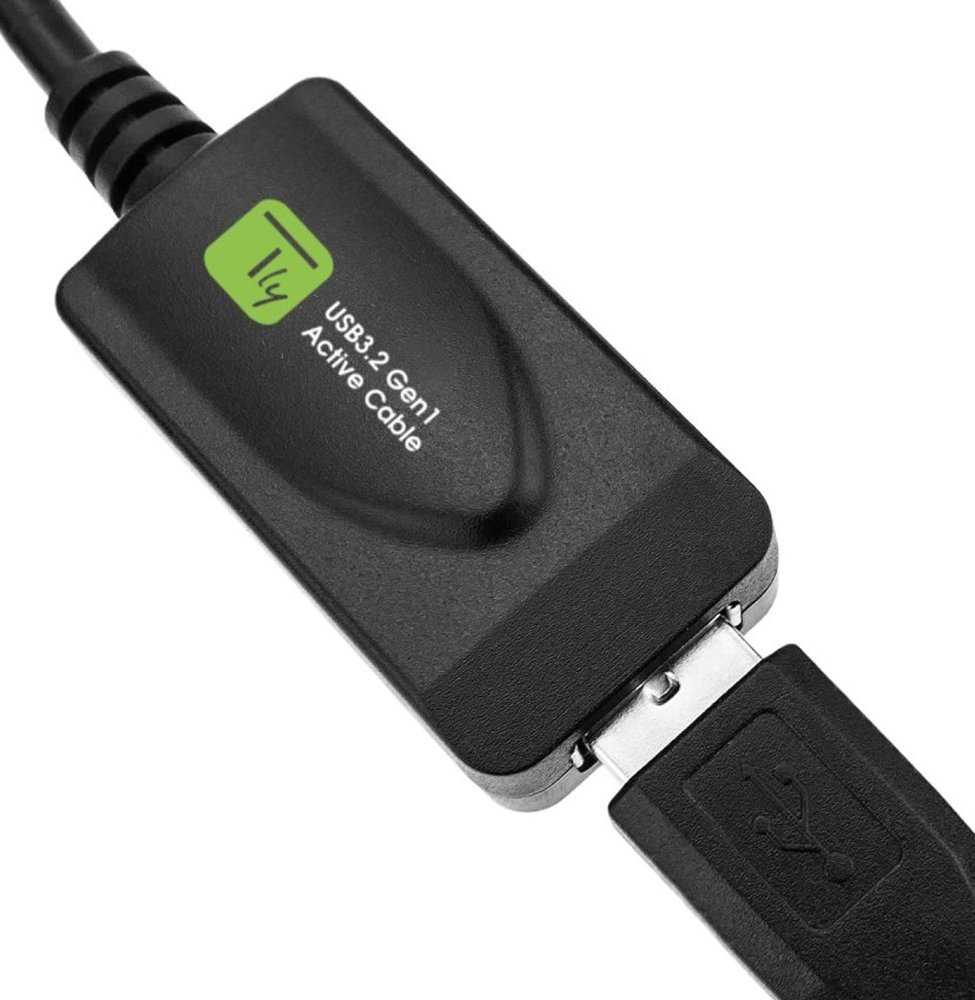 Kabelis USB Techly USB-A - USB-A 5 m Juodas (ICUR3050G)