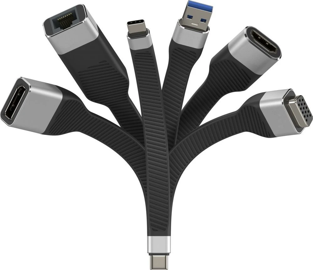 Kabelis USB Techly USB-C - USB-C 0.12 m Juodas (ICOC-USBC-FL-U4)