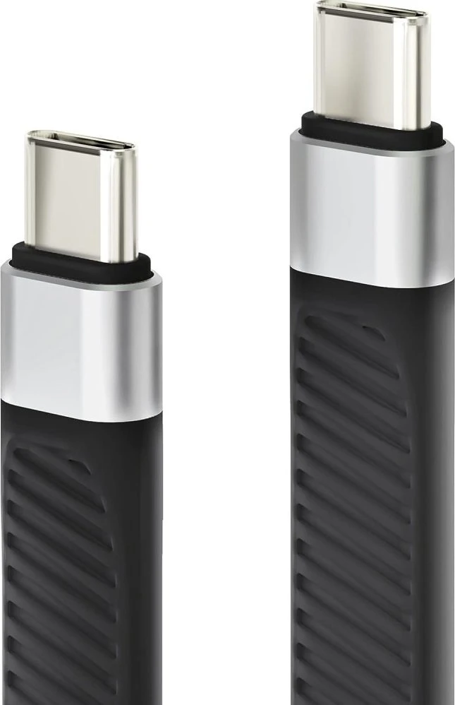 Kabelis USB Techly USB-C - USB-C 0.12 m Juodas (ICOC-USBC-FL-U4)