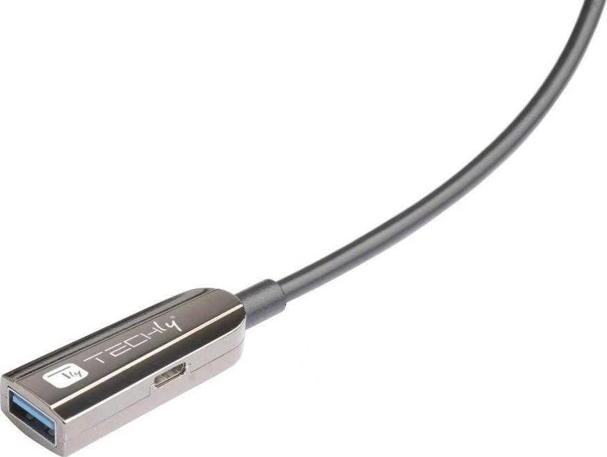 Kabelis USB Techly USB-C - USB-C 20 m Juodas (ICOC U3AMF-HY-020)