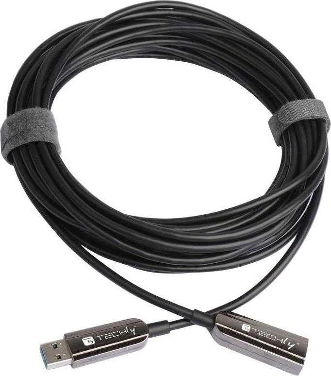 Kabelis USB Techly USB-C - USB-C 20 m Juodas (ICOC U3AMF-HY-020)