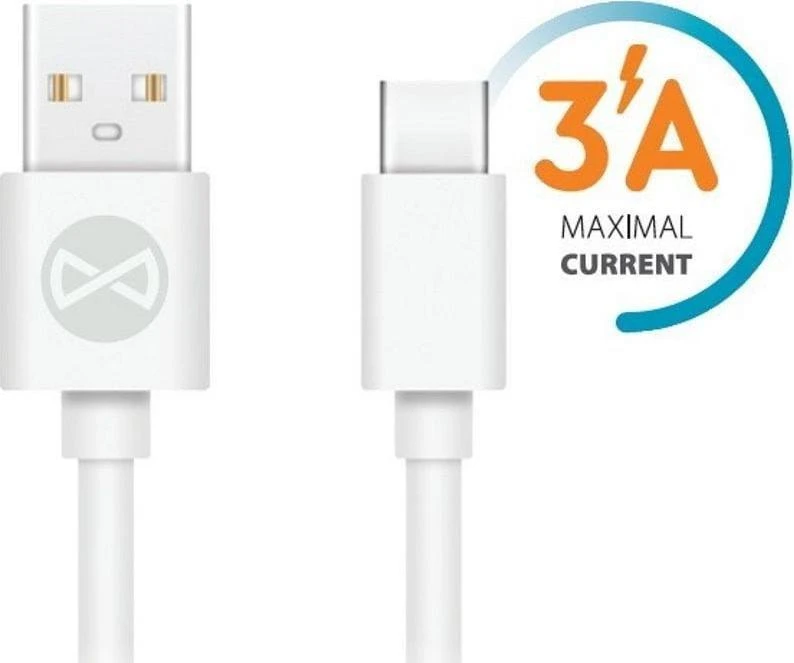 Forever laidas USB – USB-C 1,0 m 3A baltas