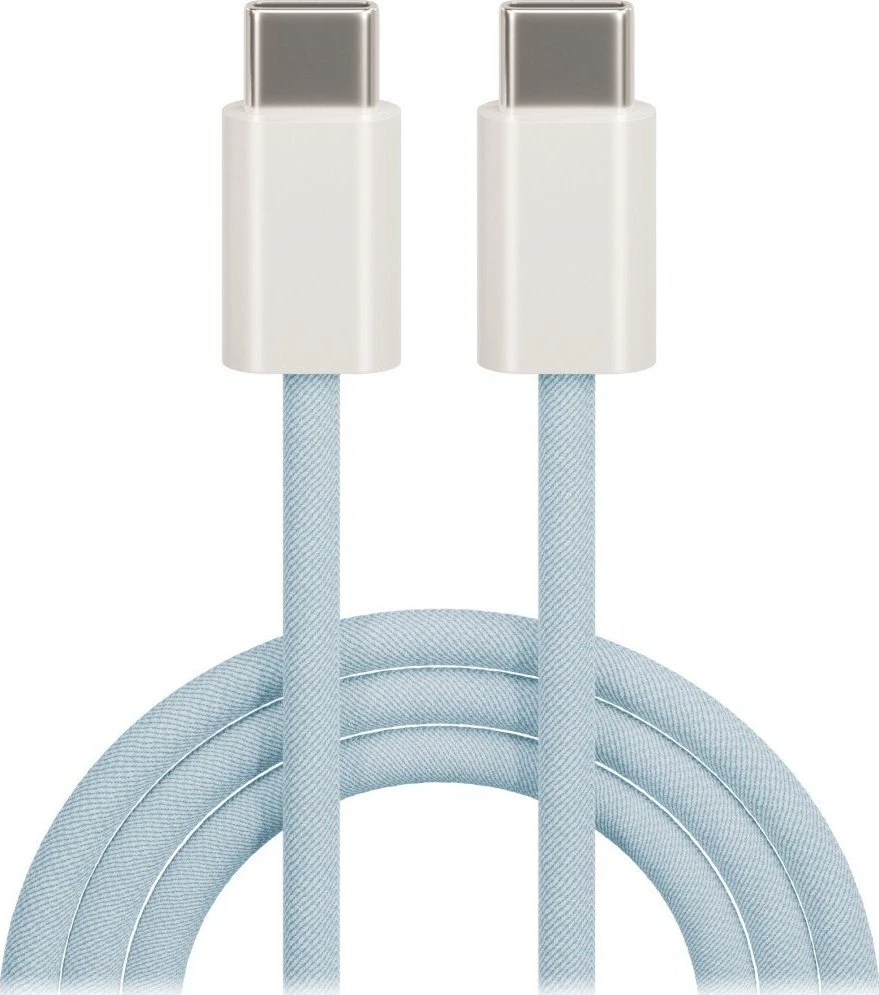 Maxlife MXUC-06 laidas USB-C – USB-C 1,0 m 20W mėlynas nailoninis