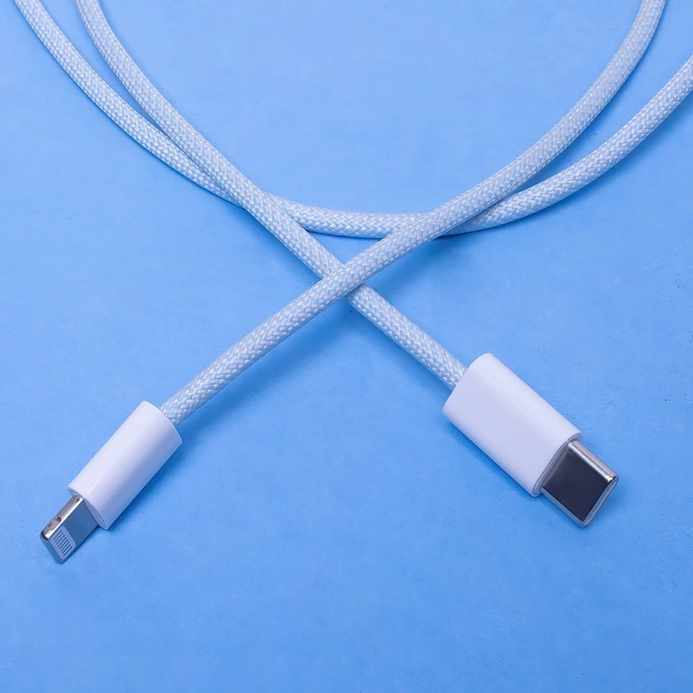Maxlife MXUC-06 laidas USB-C – Lightning 1,0 m 20W mėlynas nailoninis