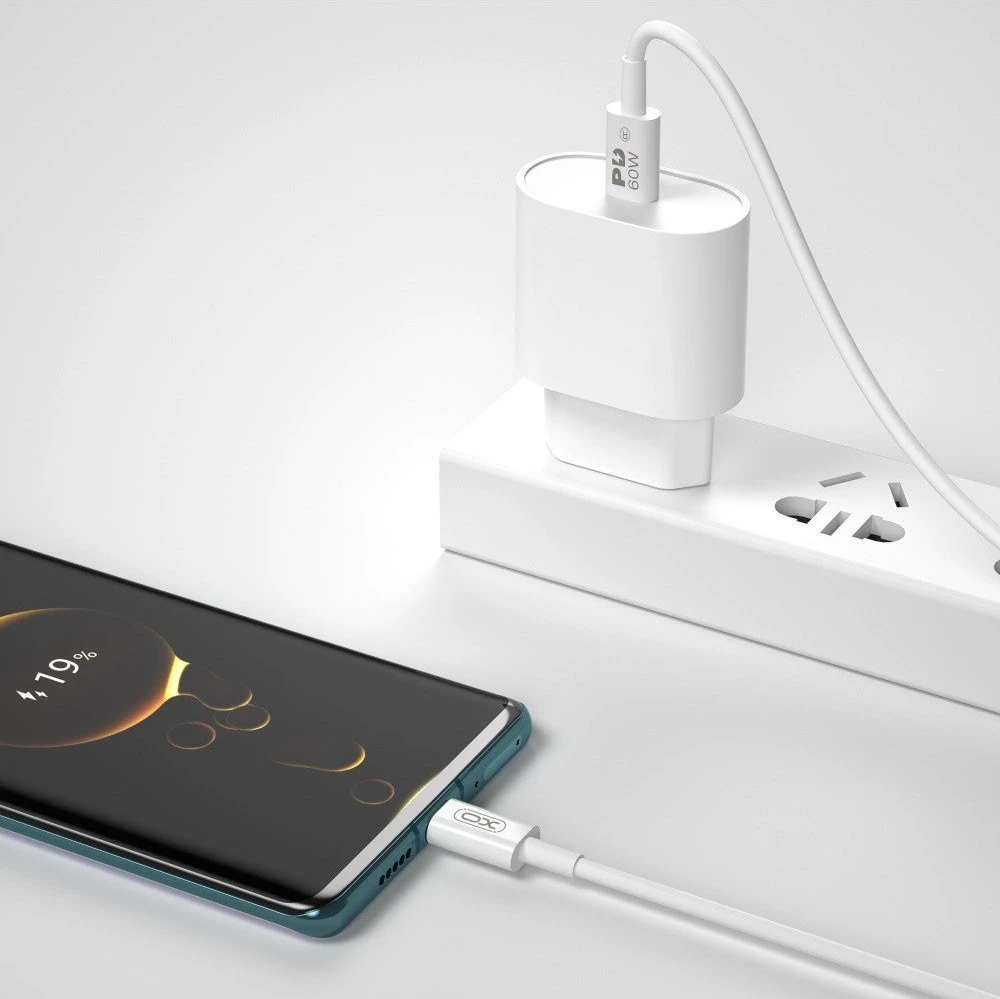XO laidas NB-Q190B PD USB-C – USB-C 2,0m 60W baltas
