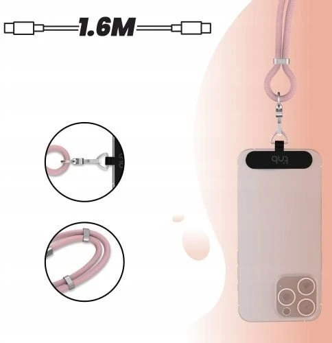 USB laidas TnB TCPDNECKPK 2x USB-C 60W Pakabinamas ant kaklo telefonui 2in1 (SB11777)