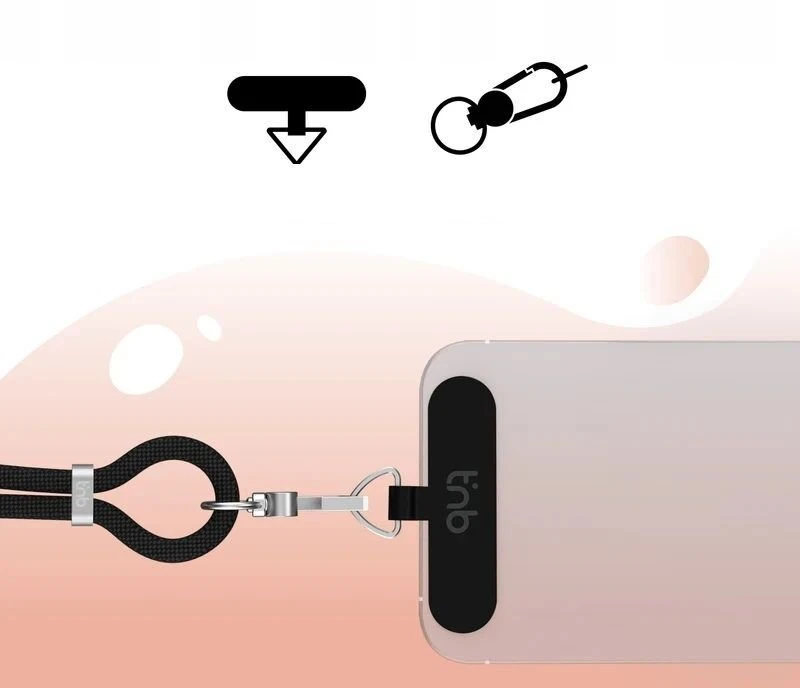 USB laidas TnB 2x USB-C 60 W Pakabinamas ant kaklo telefonui 2 in 1 TCPDNECKBK (SB11776)