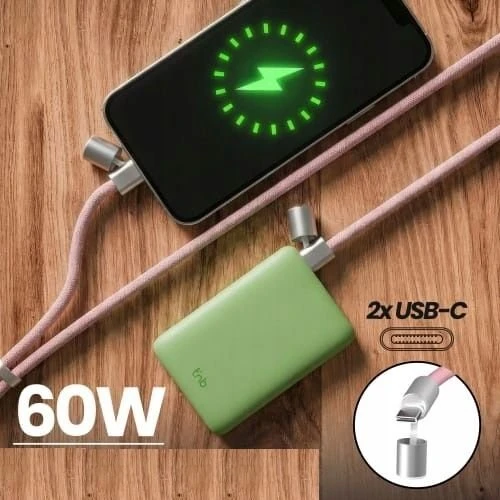USB laidas TnB TCPDNECKPK 2x USB-C 60W Pakabinamas ant kaklo telefonui 2in1 (SB11777)