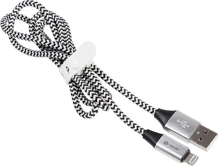 TRACER TRAKBK46268 Cable TRACER USB 2.0 Iphone AM - lightning 1,0m juodas and sidabrinis