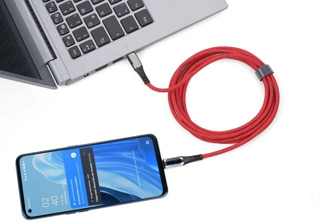 Kabelis USB Troika USB-C - USB-C + Lightning 2 m Raudona (CBL20/RD)
