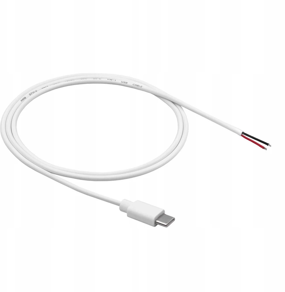 AKYGA USB type C m cable open version AK-SC-40 1m baltas