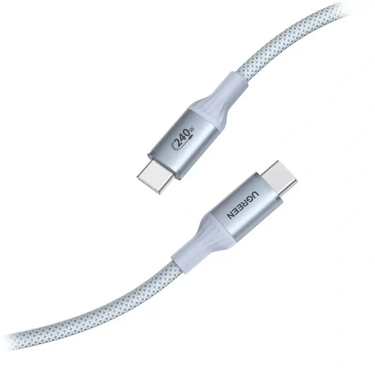 Kabelis USB Ugreen L534 USB-C do USB-C 2 m 240 W Sidabrinė-balta (UGR5909)