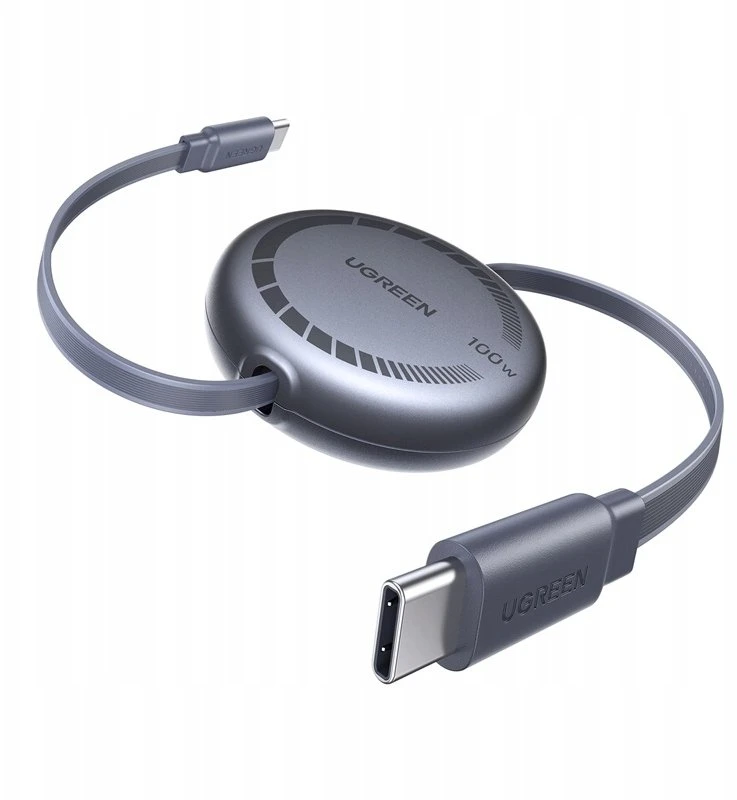 Ugreen USB-C į USB-C 100W greito įkrovimo kabelis su ištraukiamu mechanizmu, 1 m (65905)
