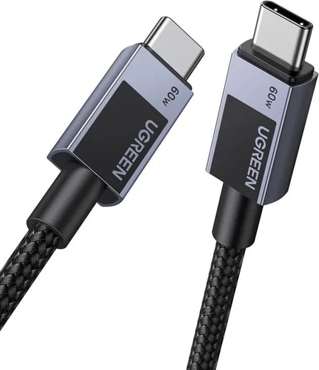 Kabelis USB Ugreen USB-C - USB-C 0.5 m Juodai-pilka (55764)
