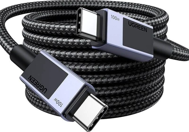 UGREEN USB-C – USB-C kabelis, PD greitasis įkrovimas, pilkas, 0.5m