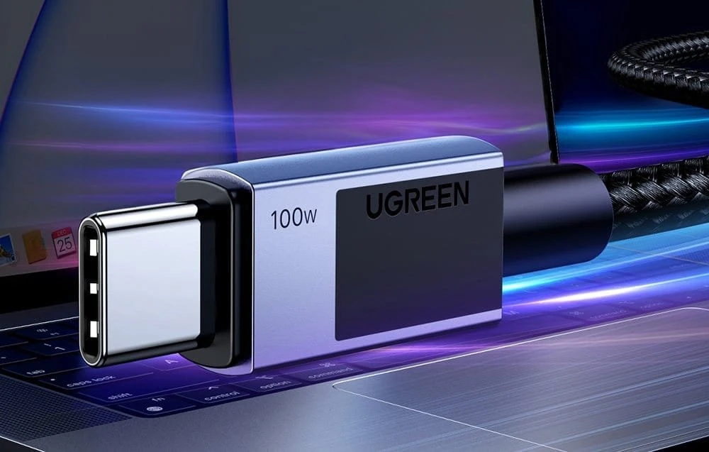 UGREEN USB-C – USB-C kabelis, PD greitasis įkrovimas, pilkas, 0.5m