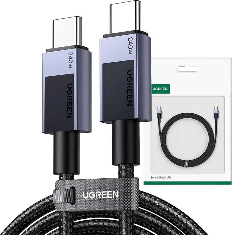 Ugreen ML USB įkrovimo laidas USB-C į USB-C PD L512 (pilkas), 2 m