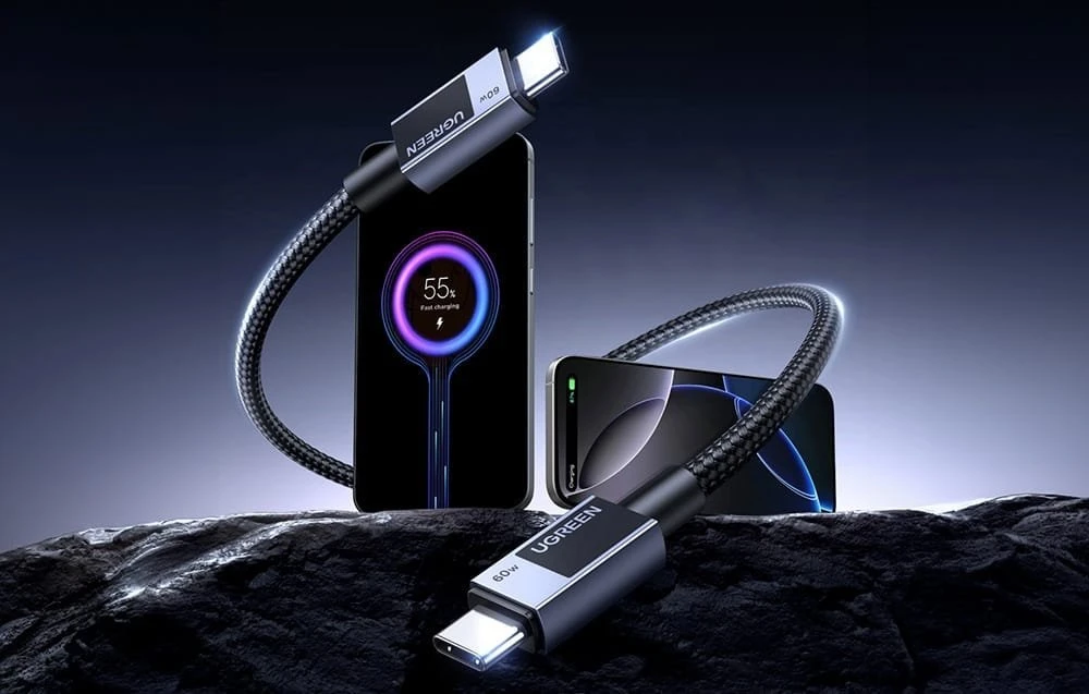 Kabelis USB Ugreen USB-C - USB-C 3 m Juodai-pilka