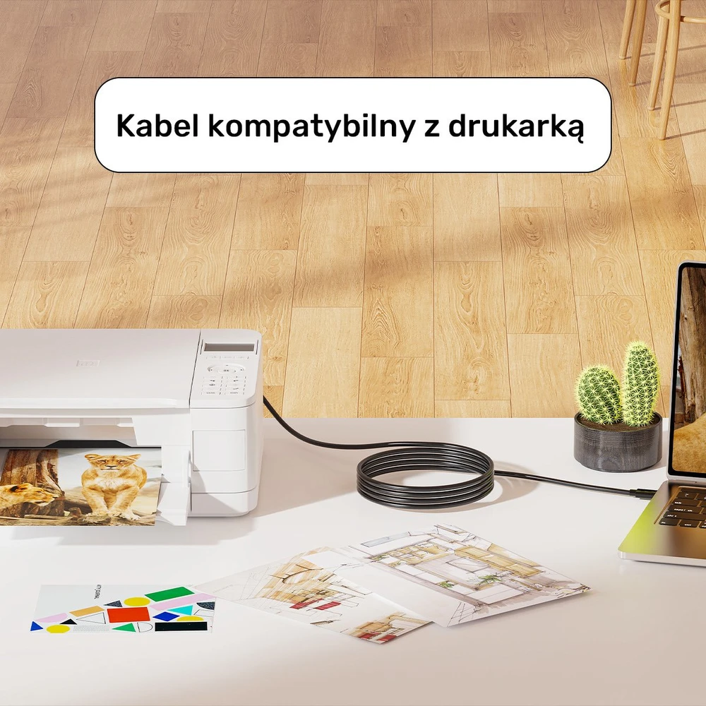 Unitek kabelis do drukarki USB C na USB B 2.0 juoda 1m