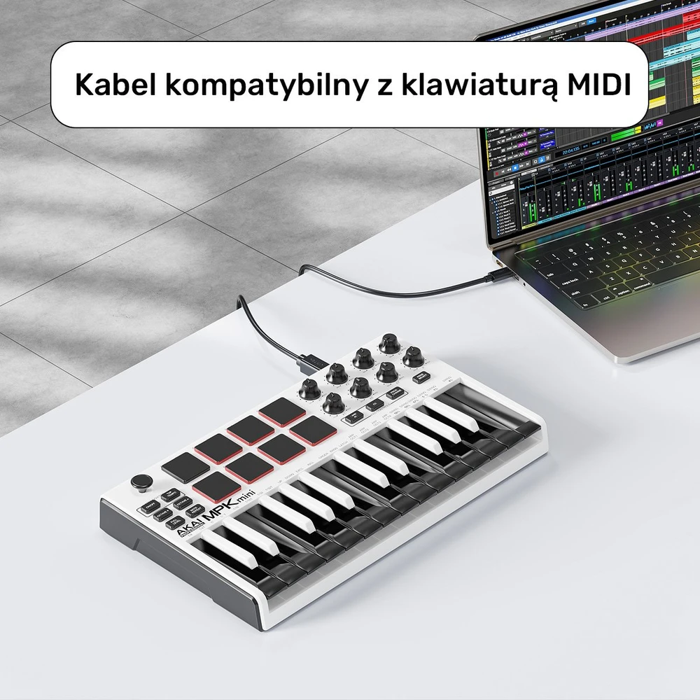 Unitek kabelis do drukarki USB C na USB B 2.0 juoda 5m