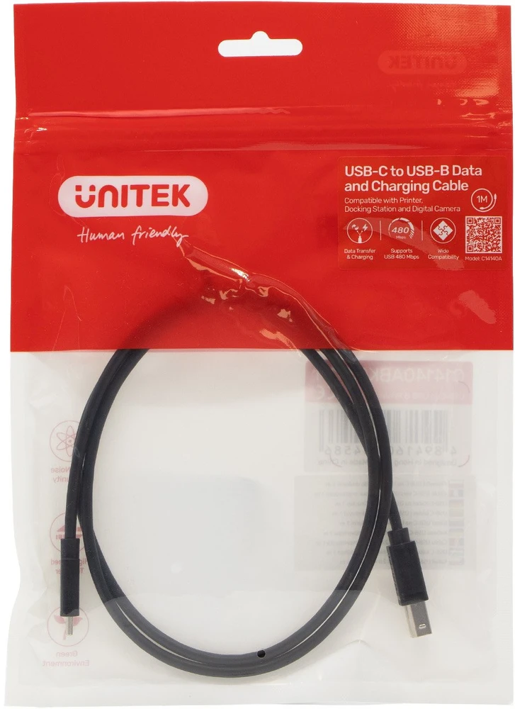 Unitek kabelis do drukarki USB C na USB B 2.0 juoda 5m