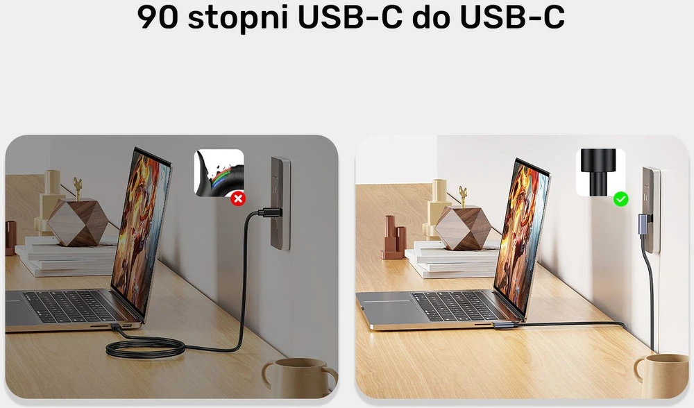 UNITEK C14147ABK01-0.5M - USB C 90°/90° PD 100W M/M 1M