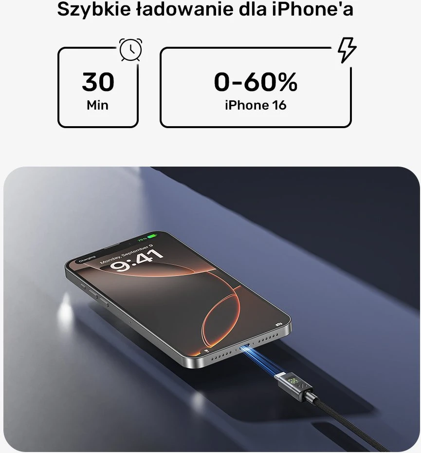 Unitek USB-C PD 60W 480Mbps kabelis su ekranu 2m su juoda pinta viela