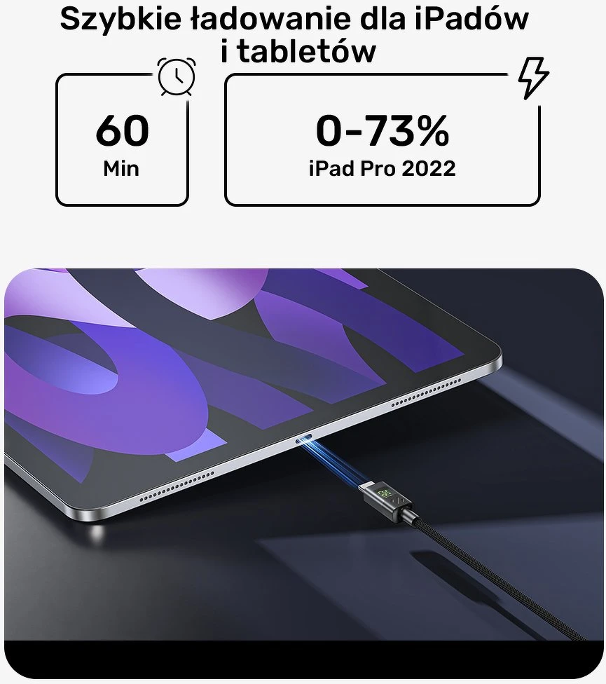 Unitek USB-C PD 60W 480Mbps kabelis su ekranu 2m su juoda pinta viela