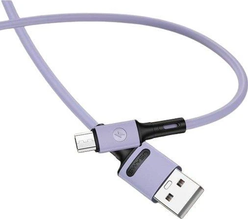 USAMS U52 microUSB 2A greito įkrovimo kabelis 1 m violetinės spalvos SJ435USB04 (US-SJ435)