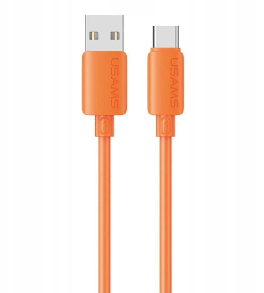 Kabelis USAMS U98 3A Silicone Fast Charging USB-C oranžinės spalvos