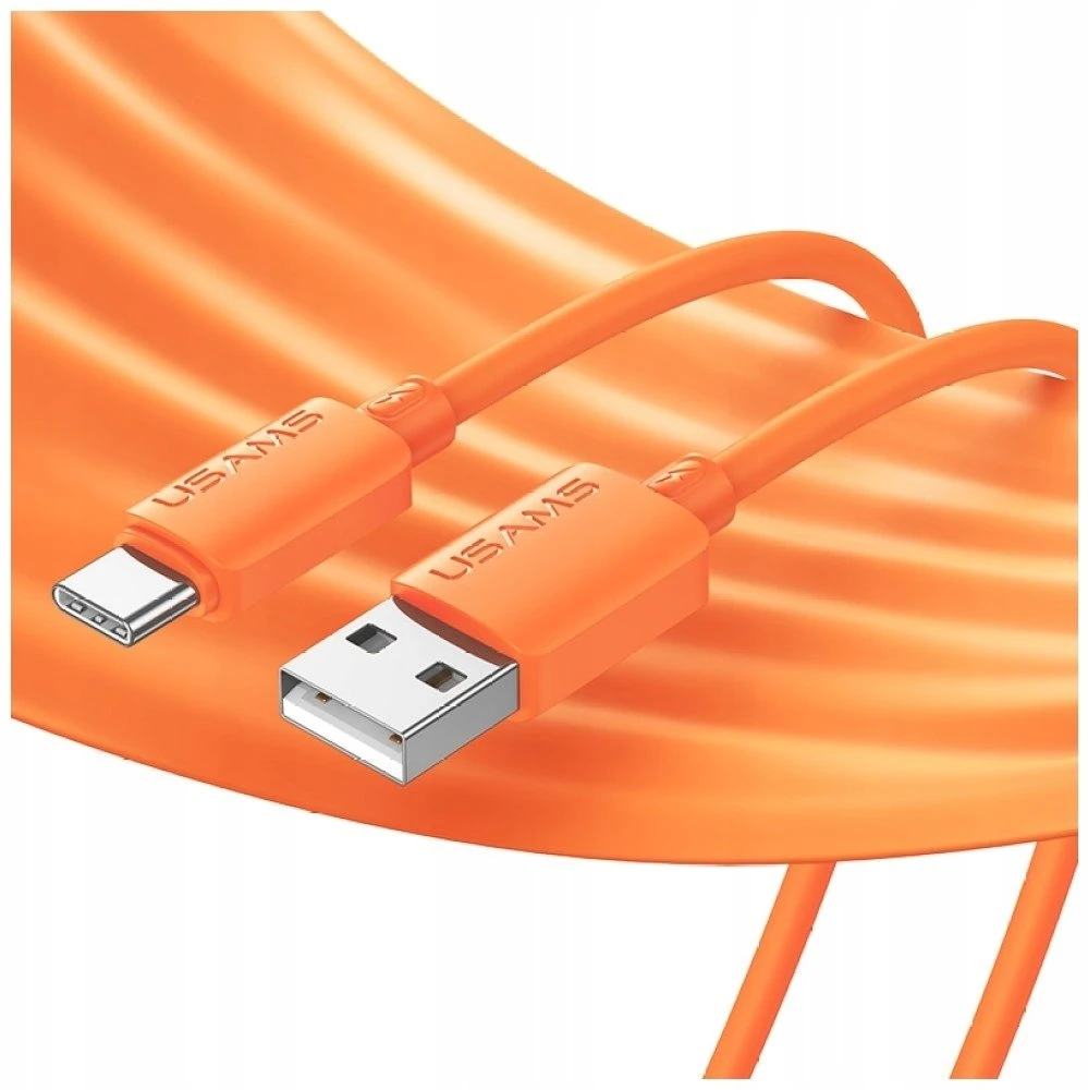 Kabelis USAMS U98 3A Silicone Fast Charging USB-C oranžinės spalvos