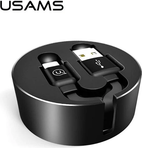 USAMS Kabelis zwijany U-Bin Lightning 1m.2A juoda/juodas IPUSBZH01 (US-SJ150)