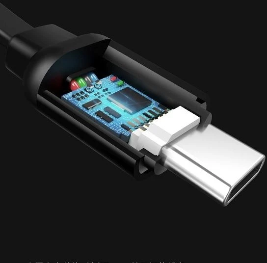 USAMS USB-C U-Bin jungties kabelis 1 m. 2 ausinės/juodas TCUSBZH01 (US-SJ164)