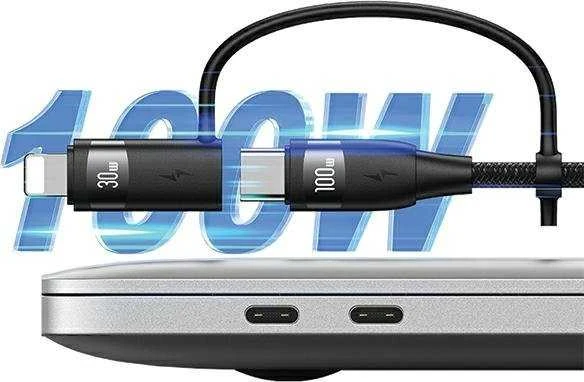 USAMS Kabelis U85 2xUSB-C/USB/Micro-USB/ Lightning 6in1 1,2m 100W PD Fast Charge violetinės spalvos SJ645USB02 (US-SJ645)