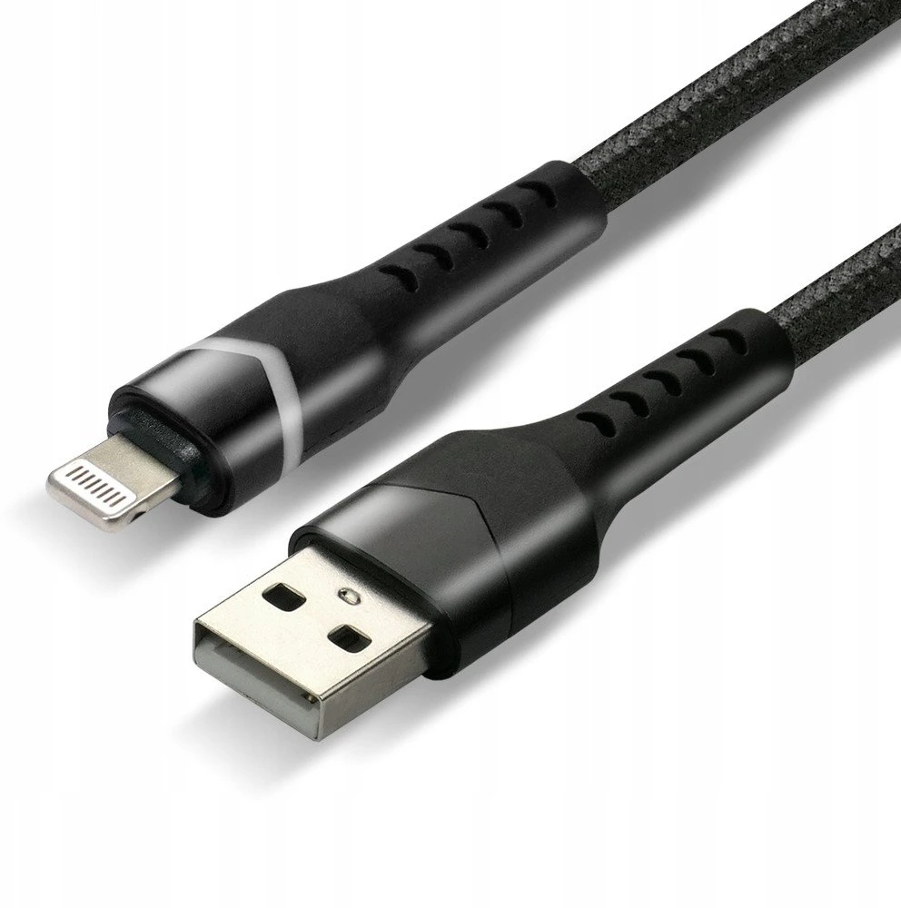 Usams USB-A / Lightning laidas Apple iPhone LED RGB everActive CBB-1IBR 100cm 2,4A