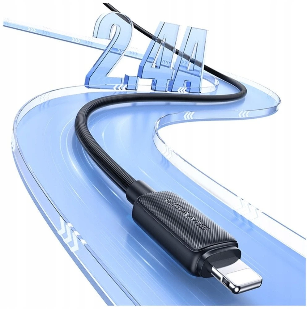 Kabelis USAMS KY Series US-SJ694 2.4A Lightning į USB-A 2m baltas